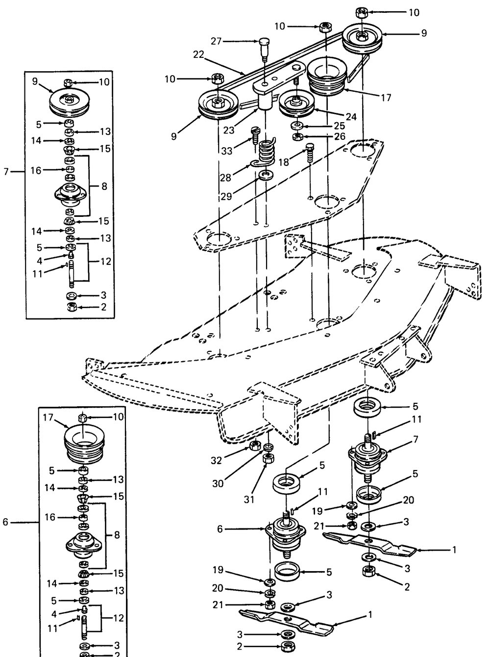 Blades And Spindles Diagram and Parts List for 35950C 190359100-GT Cub Cadet Lawn Tractor